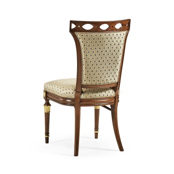 Sokol Medium Walnut Side Chair Upholstered in COM None distressing