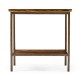 Country Walnut Square End Table with Iron Base