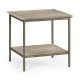 Rustic Grey Square End Table with Iron Base