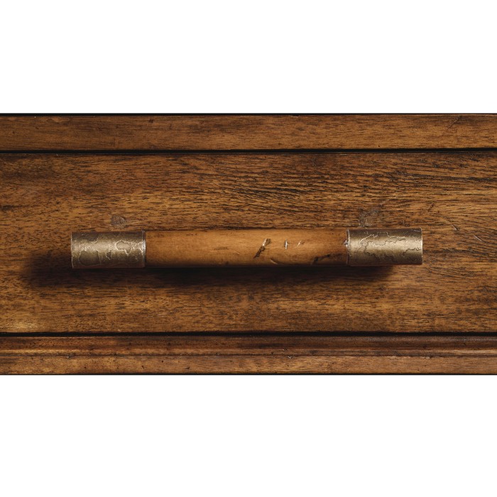 Country Walnut Drinks Cabinet with Iron Base