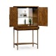 Country Walnut Drinks Cabinet with Iron Base