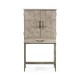 Rustic Grey Drinks Cabinet with Iron Base
