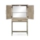 Rustic Grey Drinks Cabinet with Iron Base