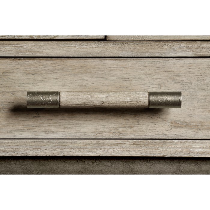 Rustic Grey Drinks Cabinet with Iron Base
