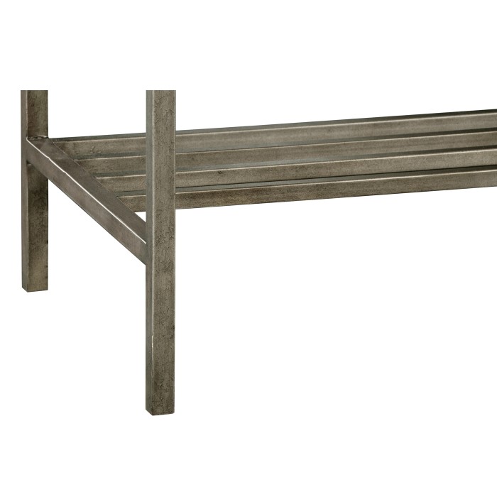 Rustic Grey Drinks Cabinet with Iron Base