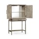 Rustic Grey Drinks Cabinet with Iron Base