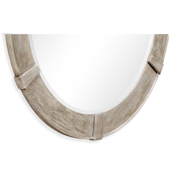 Rustic Grey Round Mirror