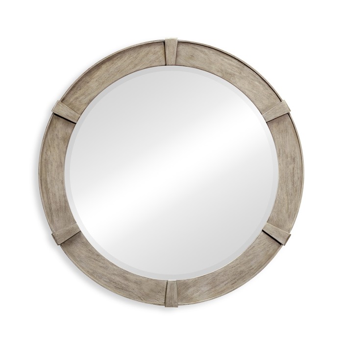 Rustic Grey Round Mirror