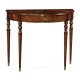 Demilune console table of drawer in antique mahogany