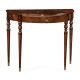 Demilune console table of drawer in antique mahogany