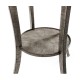 Quatrefoil Lamp Table in Antique Dark Grey