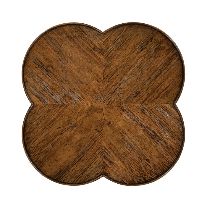 Quatrefoil Lamp Table in Country Walnut