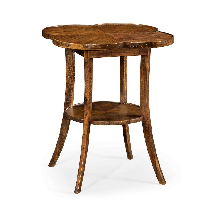 Quatrefoil Lamp Table in Country Walnut