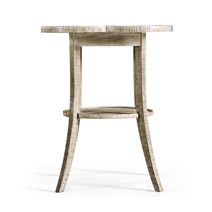Quatrefoil Lamp Table in Rustic Grey