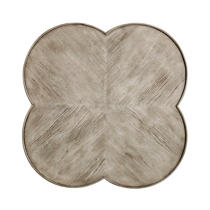 Quatrefoil Lamp Table in Rustic Grey
