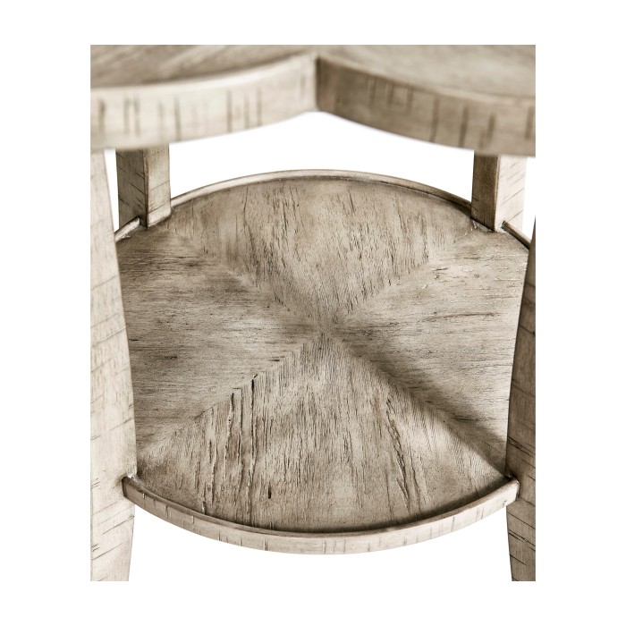 Quatrefoil Lamp Table in Rustic Grey