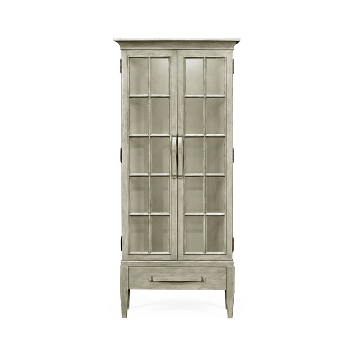 Casual Plank Rustic Grey Tall Glazed Cabinet