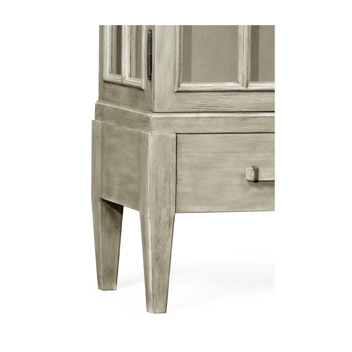 Casual Plank Rustic Grey Tall Glazed Cabinet