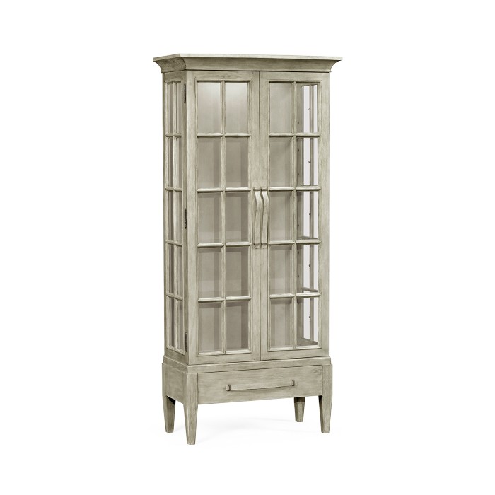 Casual Plank Rustic Grey Tall Glazed Cabinet
