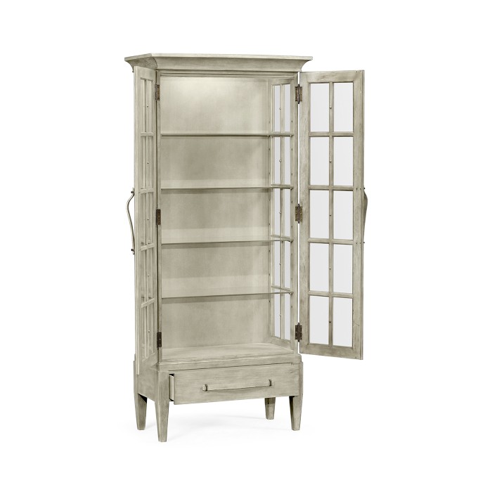 Casual Plank Rustic Grey Tall Glazed Cabinet