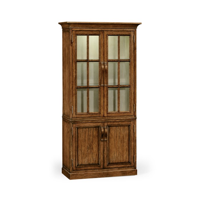 Plank Country Walnut Tall Bookcase with Strap Handles