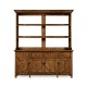Country Walnut Parquet Welsh Dresser with Strap Handles
