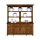Country Walnut Parquet Welsh Dresser with Strap Handles