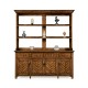 Country Walnut Parquet Welsh Dresser with Strap Handles