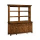 Country Walnut Parquet Welsh Dresser with Strap Handles