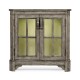 Antique Dark Grey Low Bookcase with Strap Handles