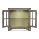 Antique Dark Grey Low Bookcase with Strap Handles