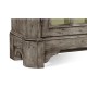 Antique Dark Grey Low Bookcase with Strap Handles