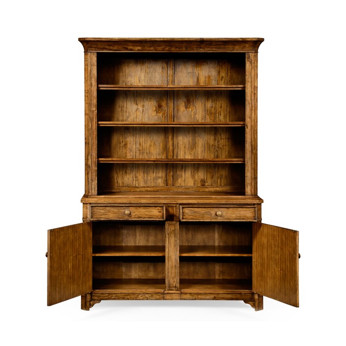 Country Walnut Style China Cabinet