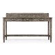 Antique Dark Grey Plank Buffet with Strap Handles