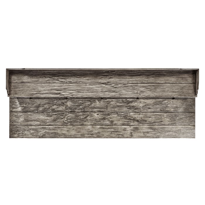 Antique Dark Grey Plank Buffet with Strap Handles