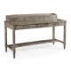 Antique Dark Grey Plank Buffet with Strap Handles
