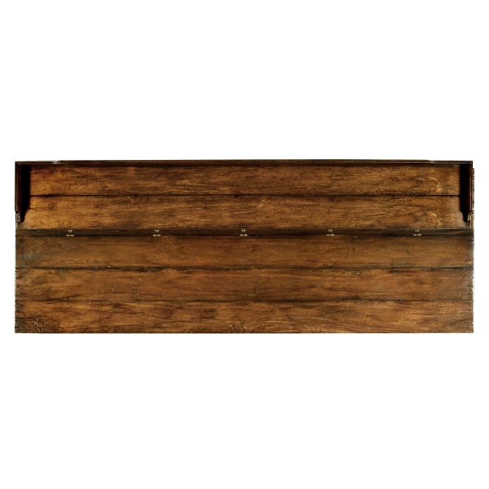 Country Walnut Plank Buffet with Strap Handles