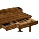 Country Walnut Plank Buffet with Strap Handles