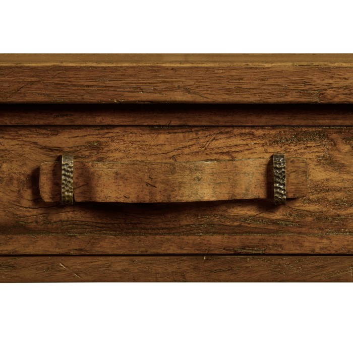 Country Walnut Plank Buffet with Strap Handles
