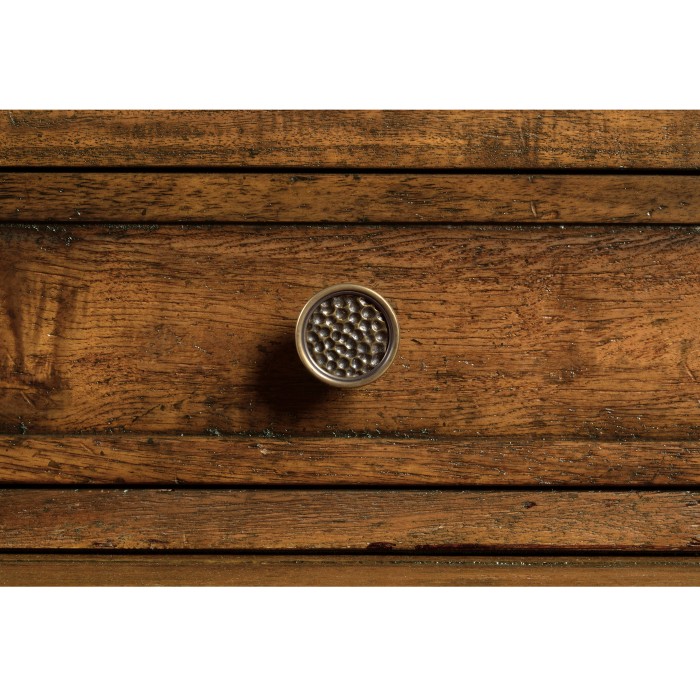 Country Walnut Plank Buffet with Strap Handles