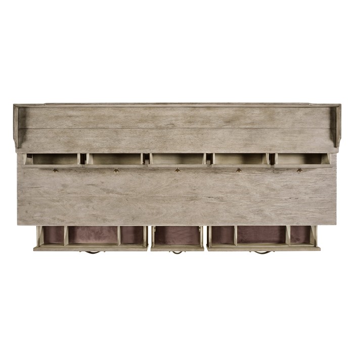 Rustic Grey Plank Buffet with Strap Handles