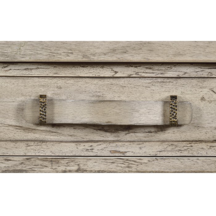 Rustic Grey Plank Buffet with Strap Handles