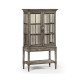Antique Dark Grey Glazed Display Cabinet with Strap Handles