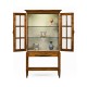 Country Walnut Glazed Display Cabinet with Strap Handles