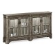 Antique Dark Grey Parquet Welsh Bookcase with Strap Handles