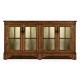 Country Walnut Parquet Welsh Bookcase with Strap Handles