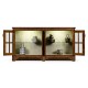 Country Walnut Parquet Welsh Bookcase with Strap Handles