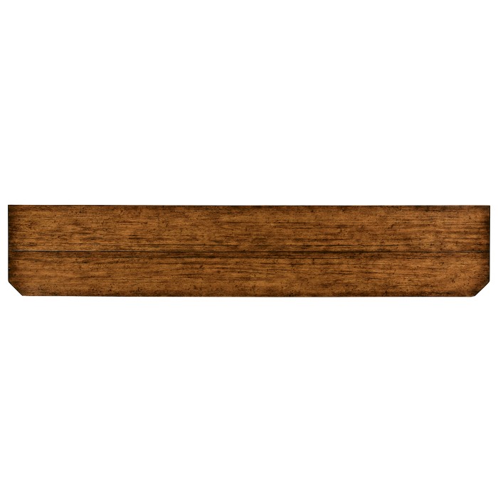 Country Walnut Parquet Welsh Bookcase with Strap Handles