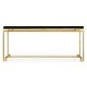 Gilded Iron Rectangular Coffee Table with Smoky Black Top