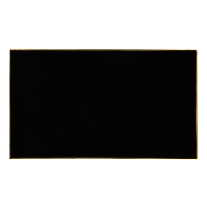 Gilded Iron Rectangular Coffee Table with Smoky Black Top